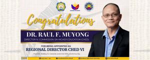 NISU Congratulates CHED Region VI Regional Director Dr. Raul F. Muyong